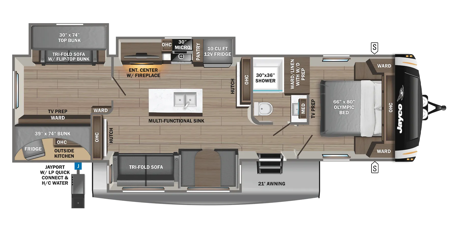 Jayco Eagle HT Travel Trailers 312BHOK floor plan
