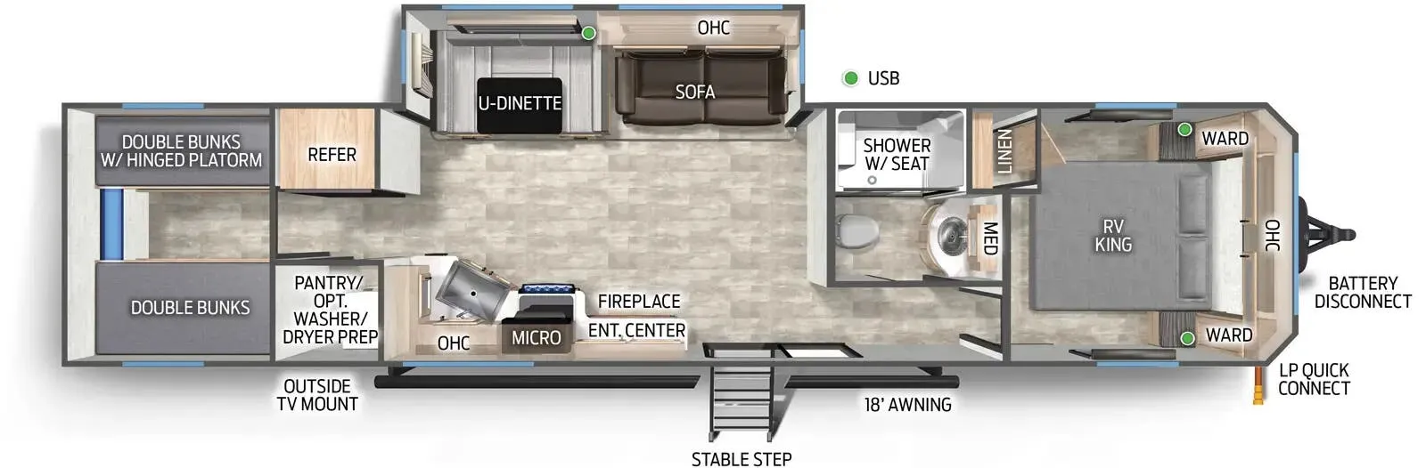 Forest River Cherokee Timberwolf Black Label 39TNBL floor plan