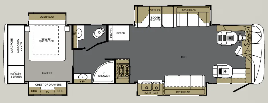 Forest River Berkshire 360 QS floor plan