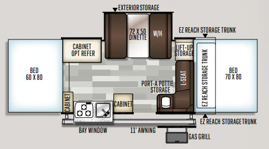 Forest River Flagstaff Classic 425D floor plan