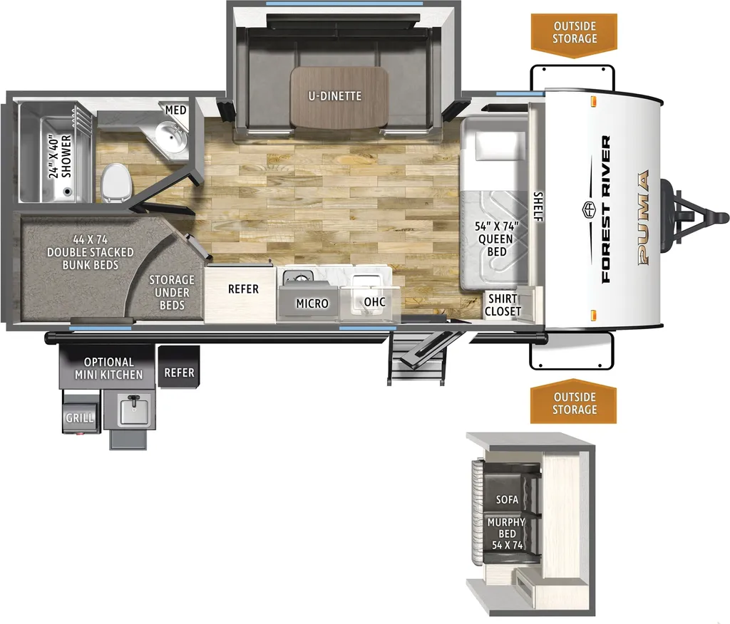 2026 Forest River Puma Camping Edition 18BHCE floor plan