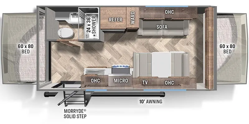 2023 Palomino Solaire 163H - Floor plan