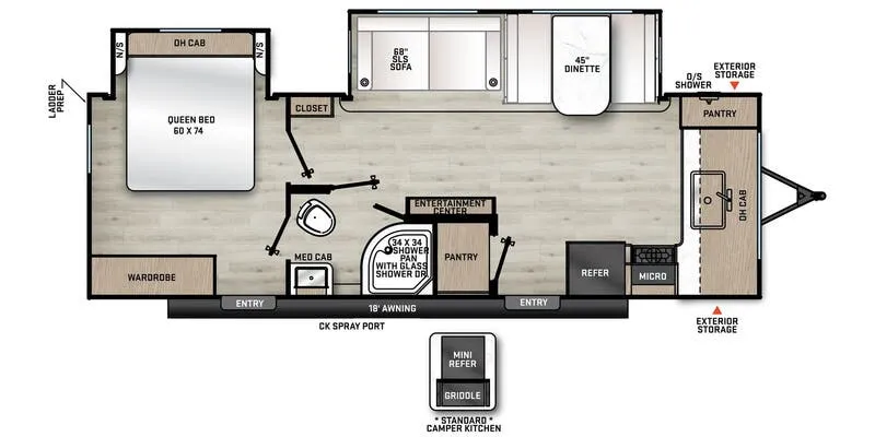 2024 Forest River Aurora 26FKDS floor plan