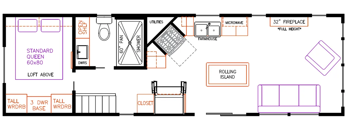 Elevation Park Model Company 5 Series 5-121 floor plan