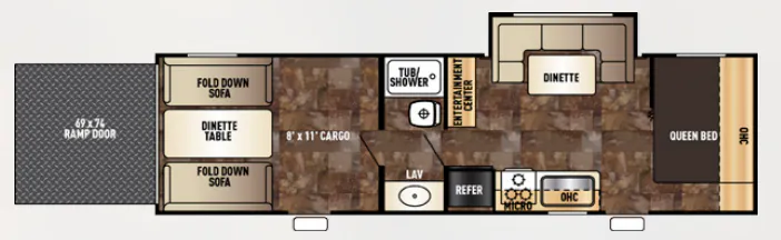 Forest River Cherokee Grey Wolf 27RR floor plan