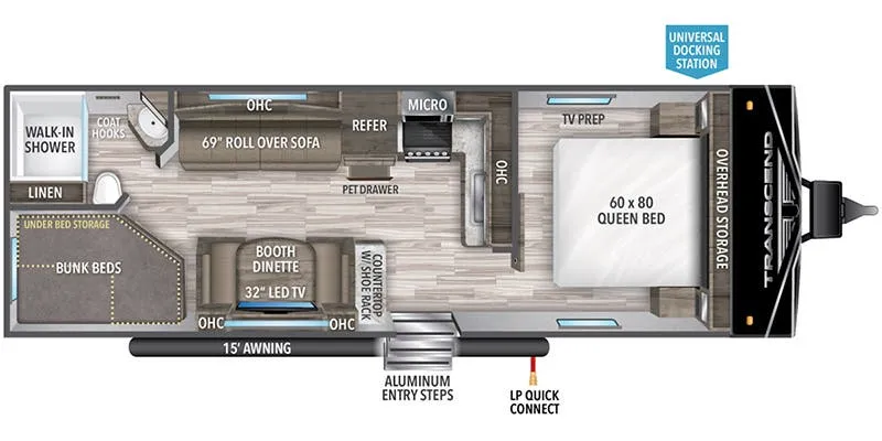2023 Grand Design Transcend Xplor 247BH floor plan
