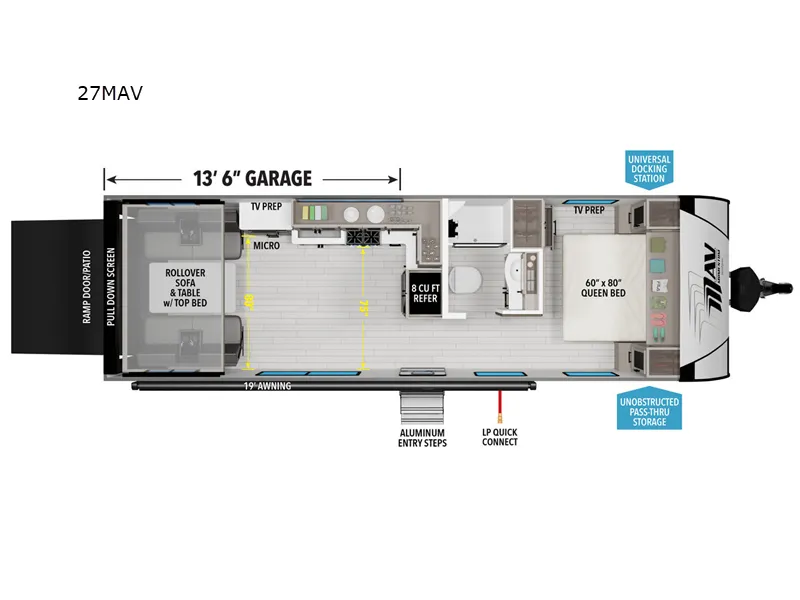 2026 Grand Design Momentum MAV 27MAV - Floor plan