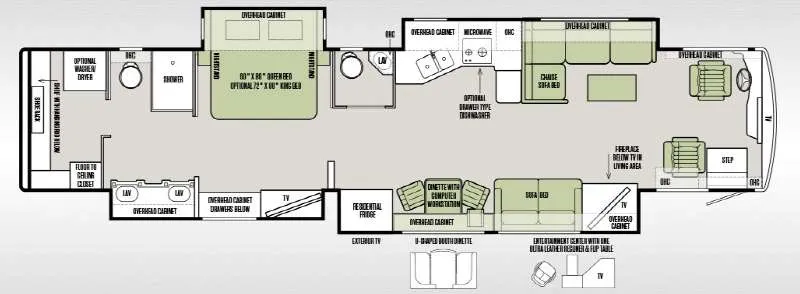 2015 Tiffin Allegro Bus 45OP - Floor plan