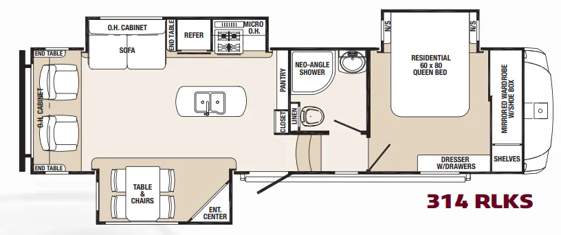 Palomino Sabre Silhouette 314 RLKS floor plan