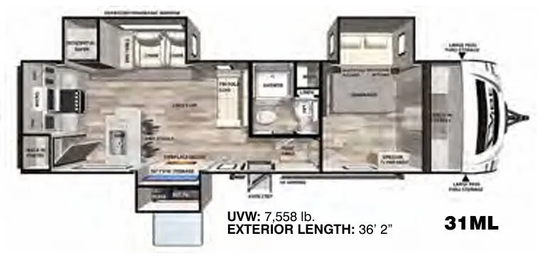 Forest River Vibe 31ML floor plan