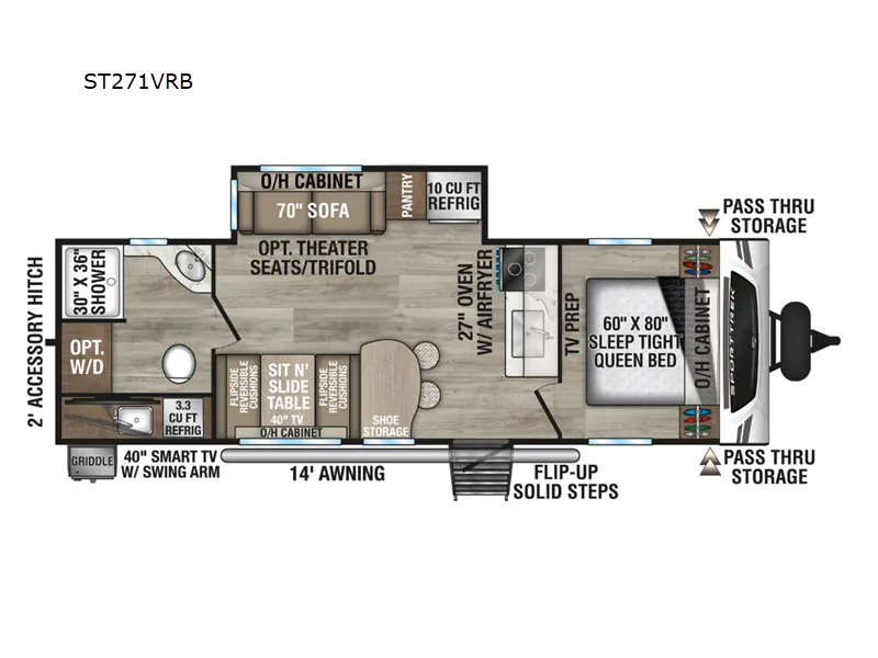 2026 Venture RV SportTrek ST271VRB — Floor plan