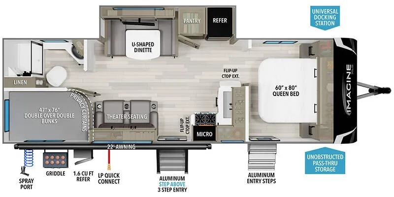 2025 Grand Design Imagine XLS 25DBE - Floor plan