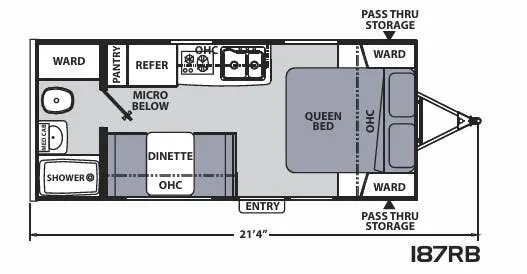 2020 Coachmen Apex Nano 187RB - Floor plan