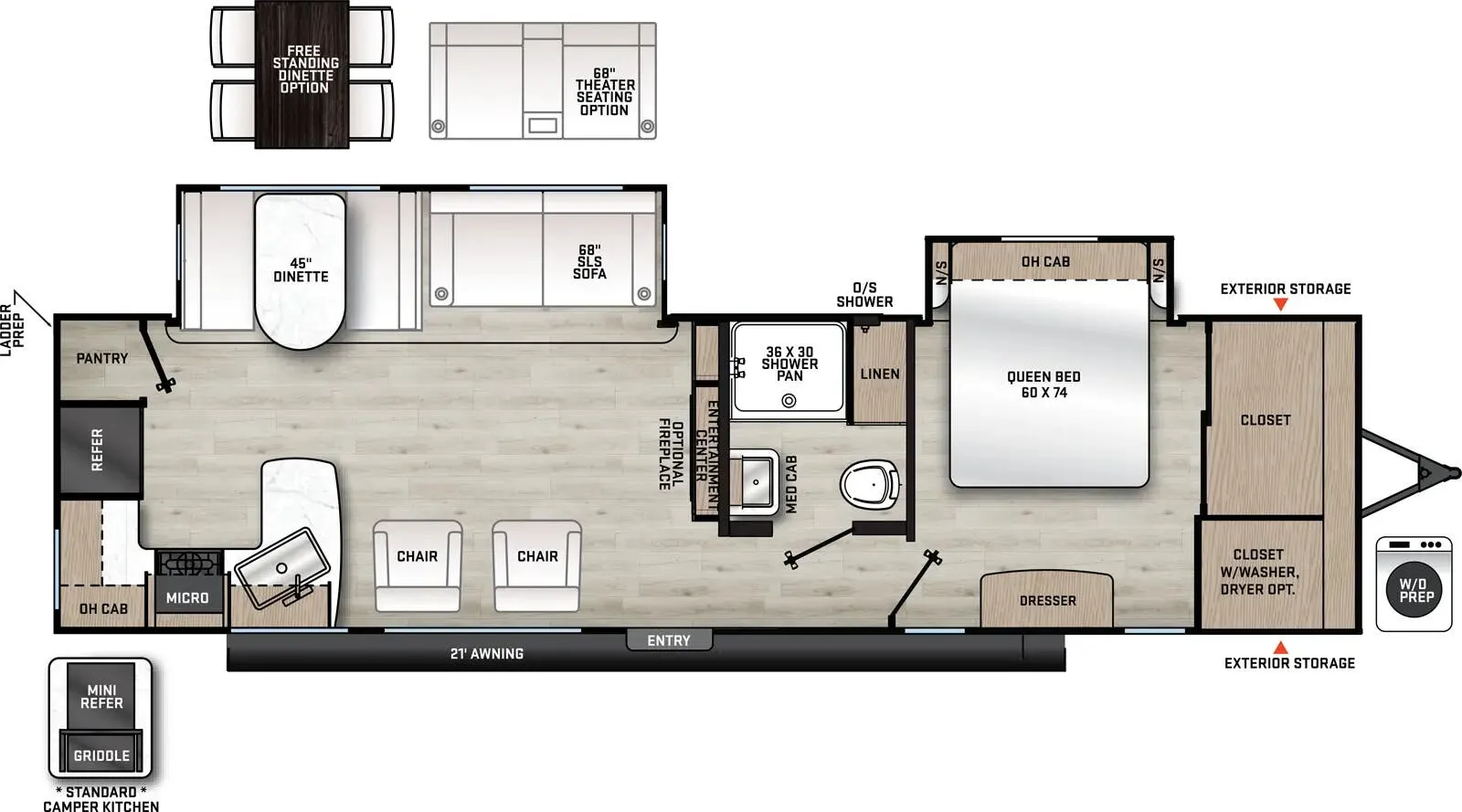 Forest River Aurora Sky 310KDS floor plan