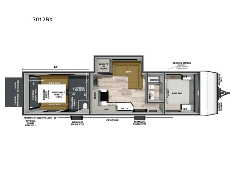 2027 Forest River RV XLR Boost 3012BX floor plan