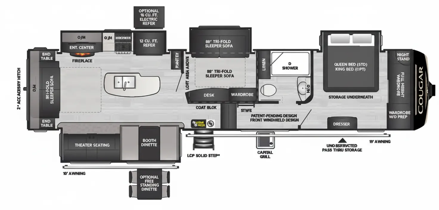 Keystone Cougar 368MBI floor plan