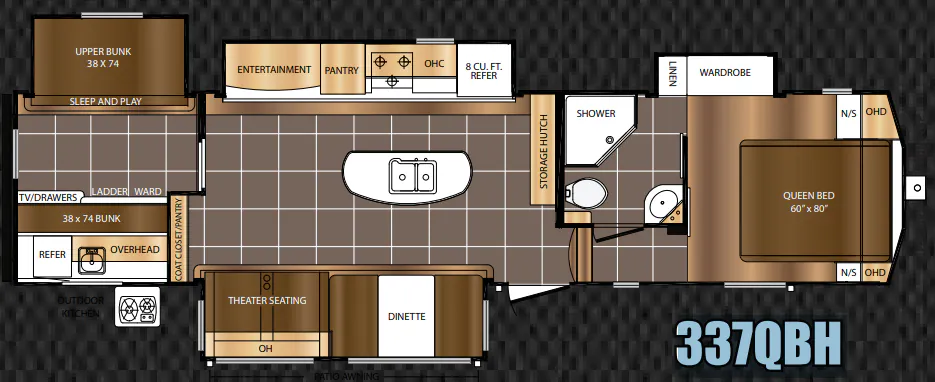 Prime Time Crusader 337QBH floor plan