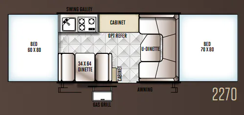 Forest River Rockwood Freedom 2270 floor plan