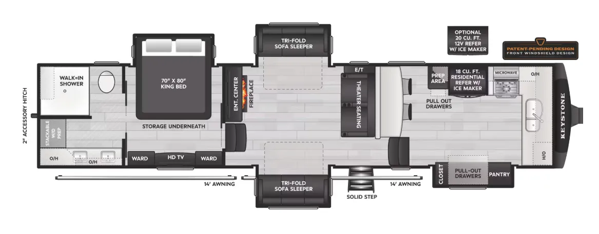 Keystone Alpine 3820FK floor plan