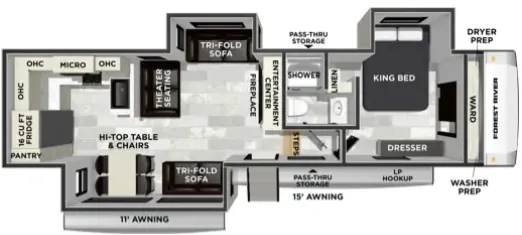 Forest River Wildcat 33CHEF floor plan