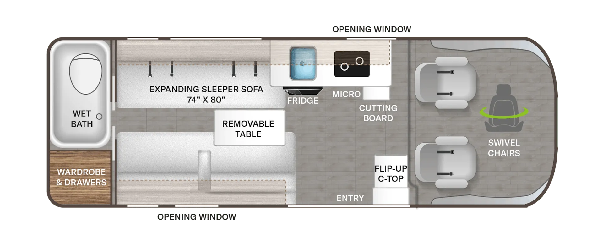 2023 Thor Motor Coach Twist 2LB - Floor plan