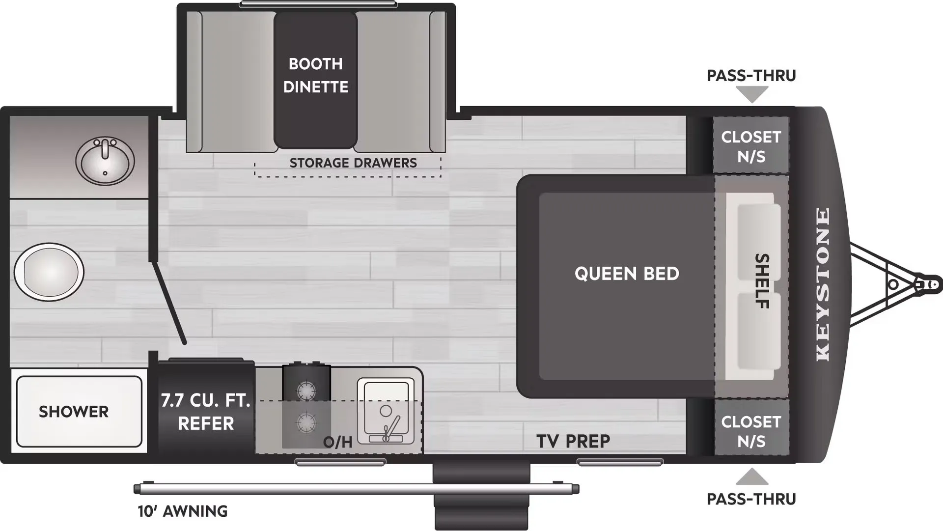 Keystone Hideout Mini 179RB floor plan