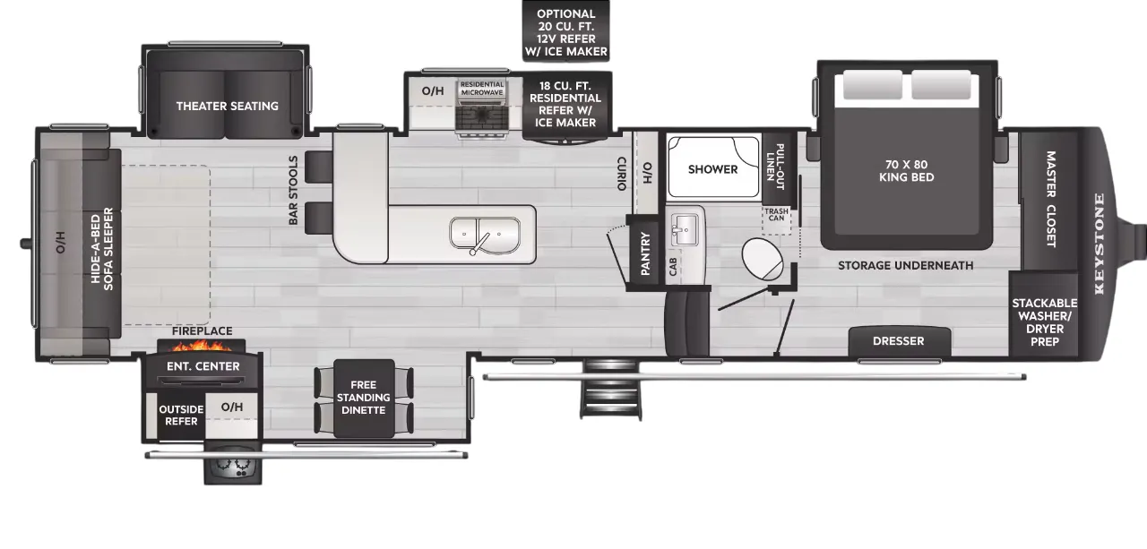 Keystone Alpine Avalanche Edition 338GK floor plan