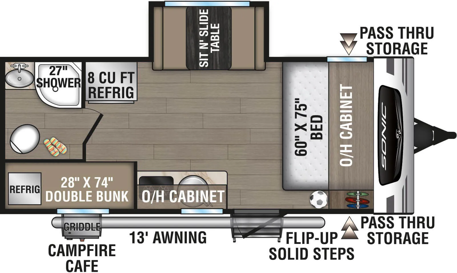 Venture RV Sonic Lite SL169VUD floor plan