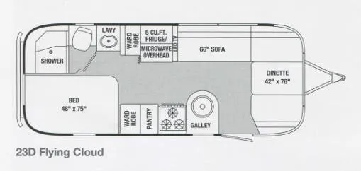 Airstream Flying Cloud 23D floor plan