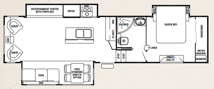 Forest River Cedar Creek 34RLSA floor plan