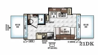 Forest River Flagstaff Shamrock 21DK floor plan