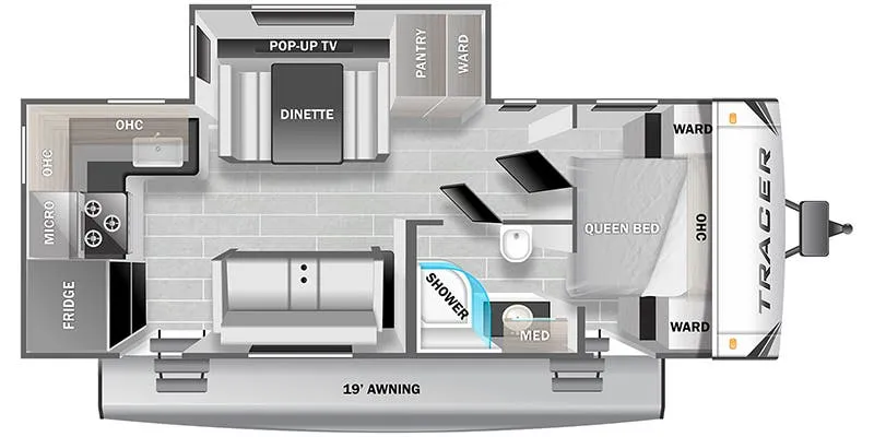 2022 Prime Time Tracer 24RKS floor plan