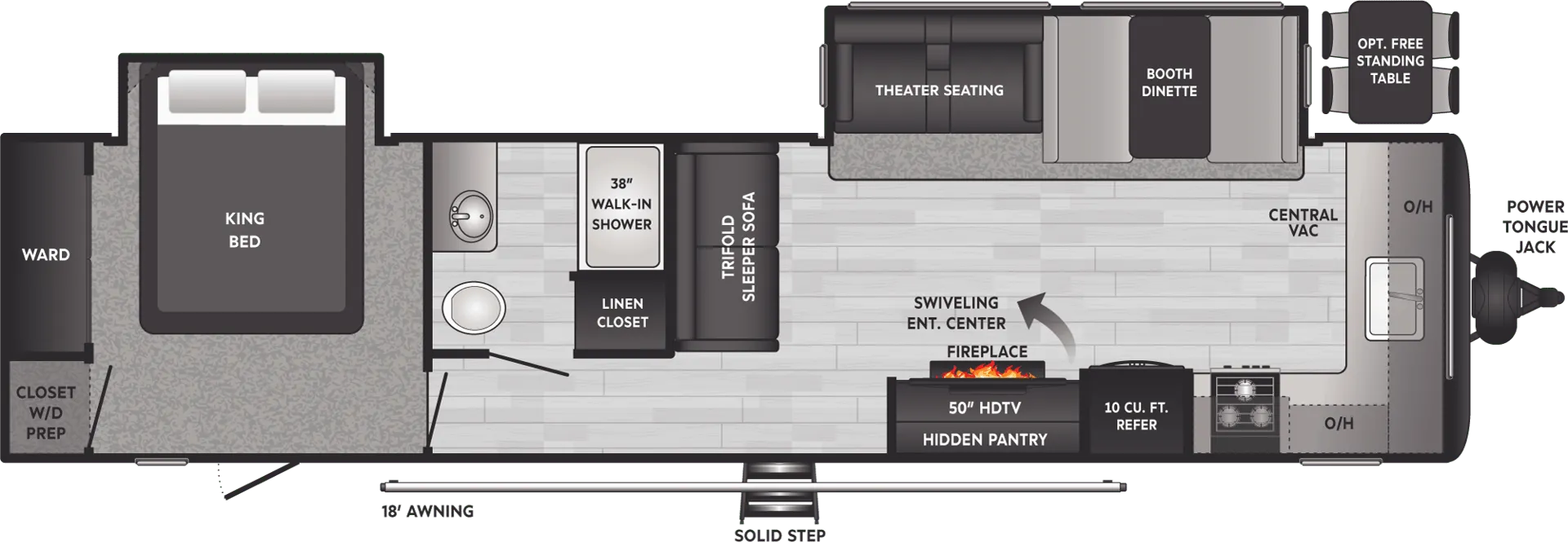 Keystone Hideout 34FKDS floor plan
