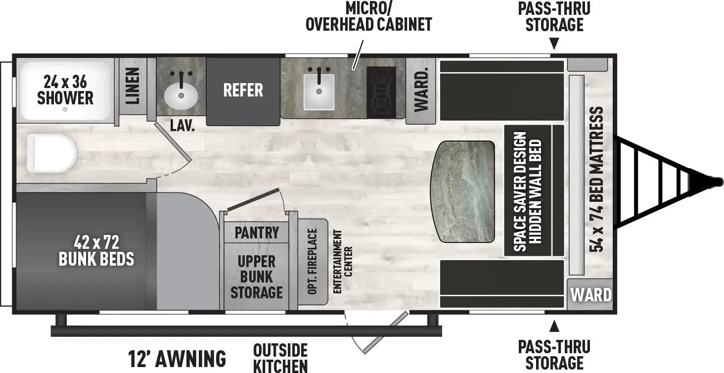 Coachmen Clipper Travel Trailers 182DBU floor plan