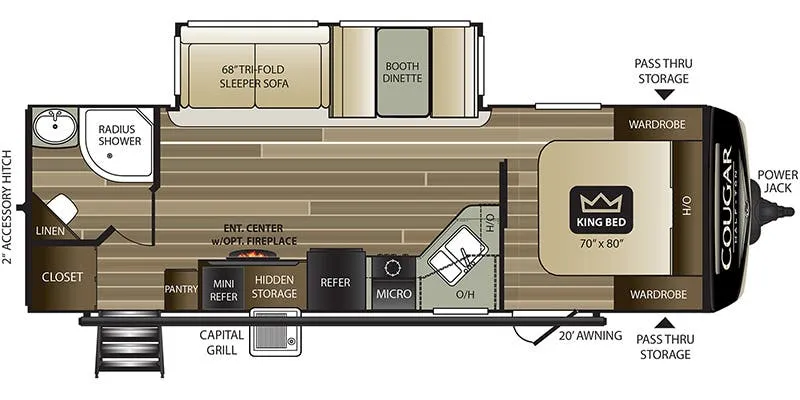 2020 Keystone Cougar Half-Ton 26RBSWE floor plan