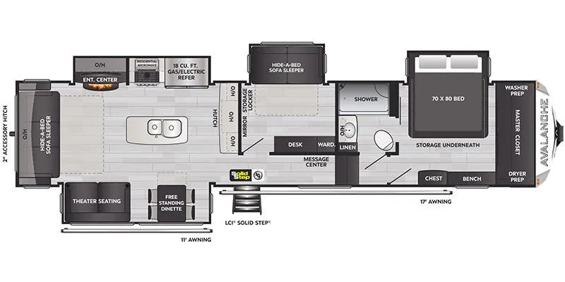 2022 Keystone Avalanche 372MB - Floor plan