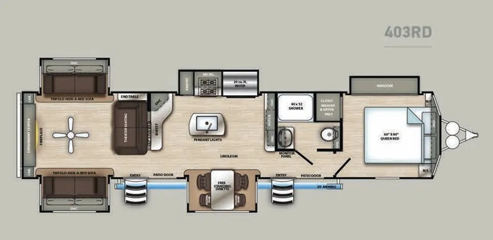 Forest River Sandpiper Destination 403RD floor plan