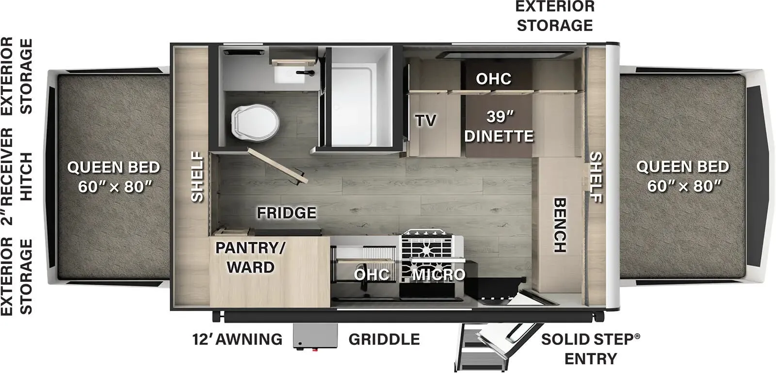 2025 Forest River Flagstaff Shamrock 17E - Floor plan