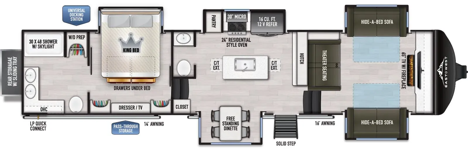 East to West Ahara 380FL floor plan