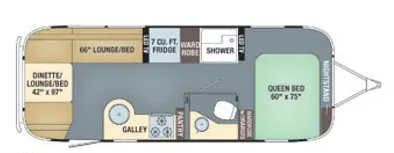 Airstream Flying Cloud 25FB floor plan