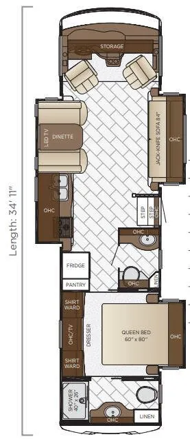 Newmar Bay Star 3403 floor plan