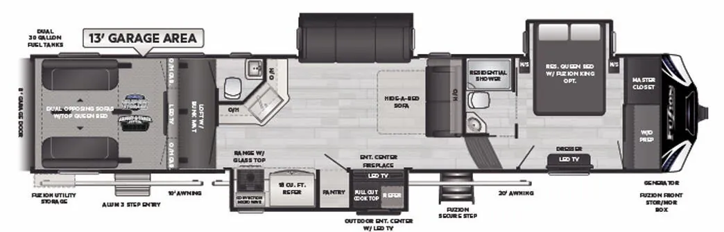 Keystone Fuzion 428 floor plan