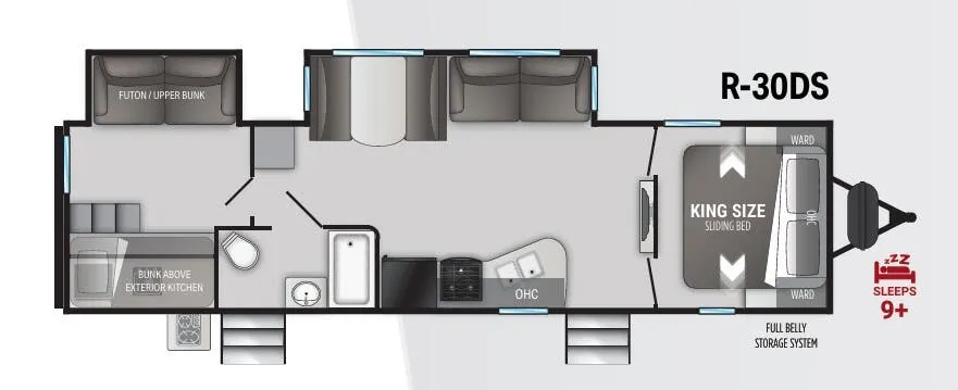 2021 Cruiser RV Radiance 30DS - Floor plan