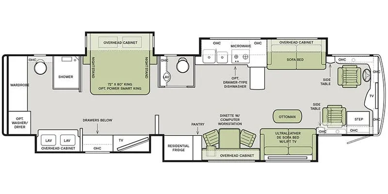 2019 Tiffin Allegro Bus 40 IP floor plan