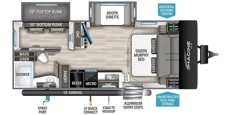 2022 Grand Design Imagine XLS 22BHE - Floor plan