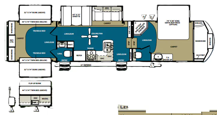 Forest River Sandpiper 355QBQ floor plan