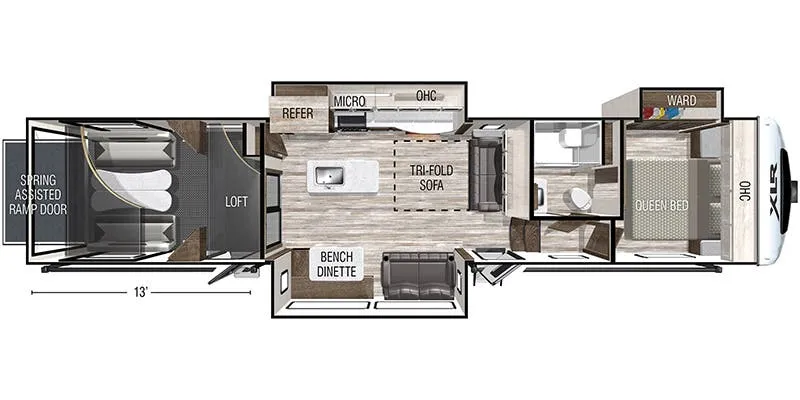 Forest River XLR Nitro 384 floor plan