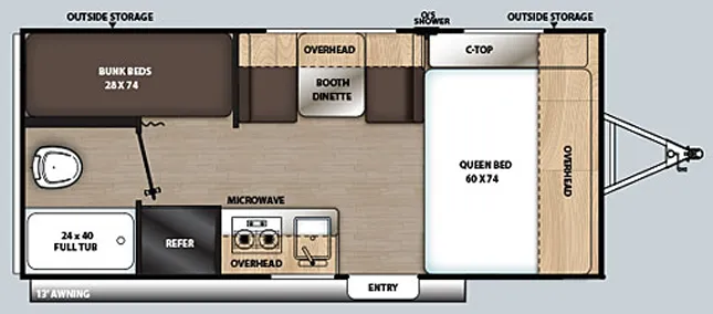Forest River Aurora 18BH floor plan