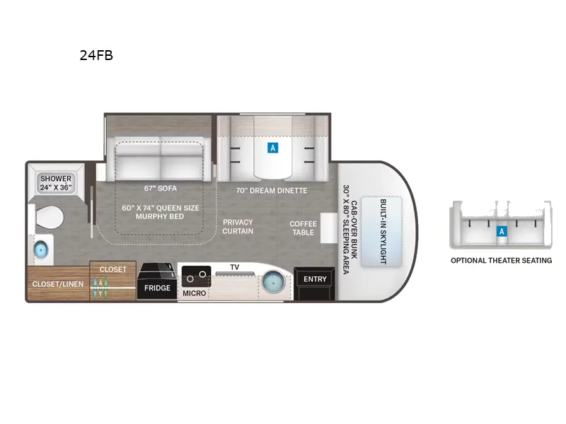 2027 Thor Motor Coach Tiburon Sprinter 24FB - Floor plan