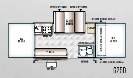 Forest River Flagstaff Classic 625D floor plan